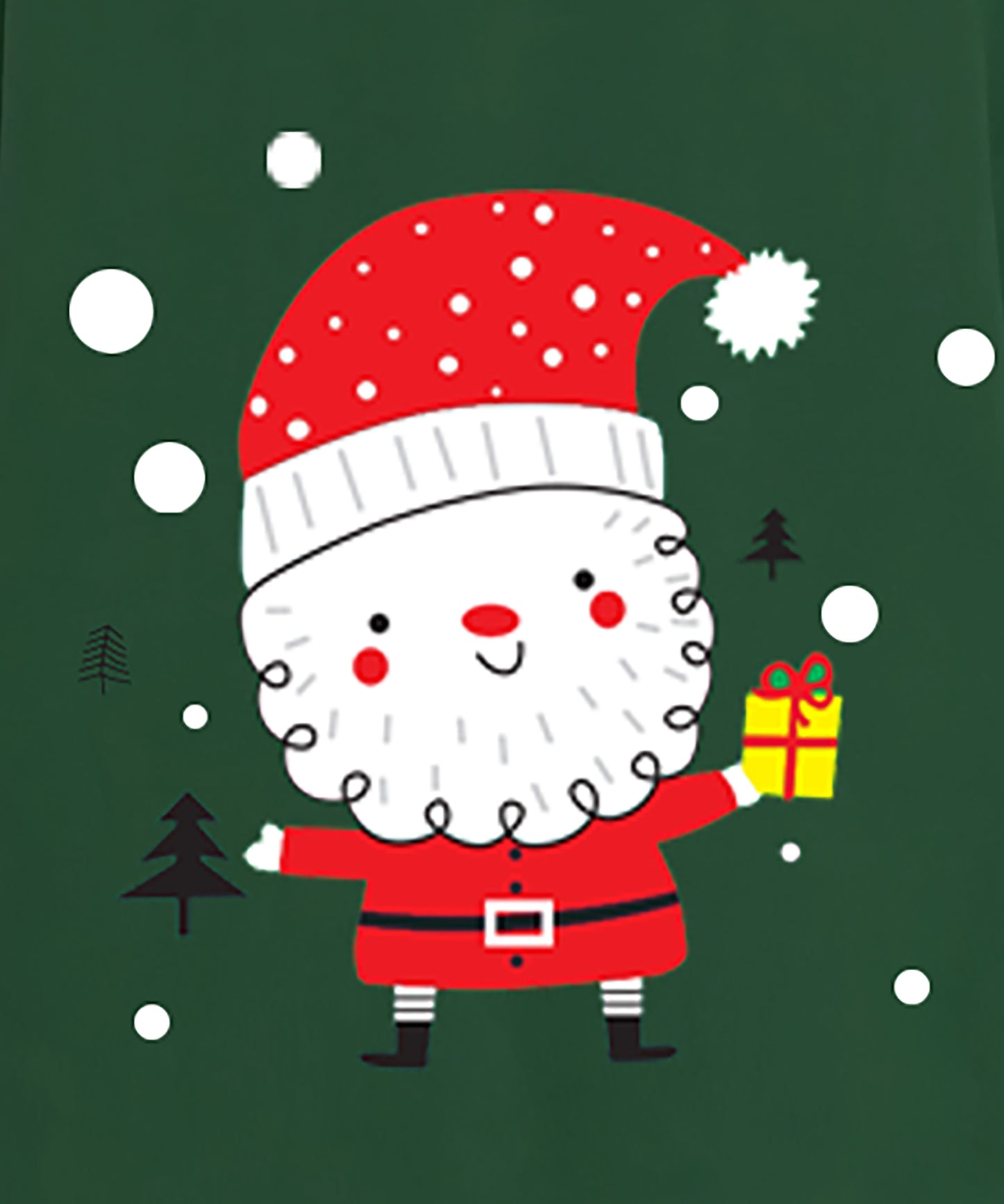 Kid's Green Santa Cotton Full sleeve tshirt