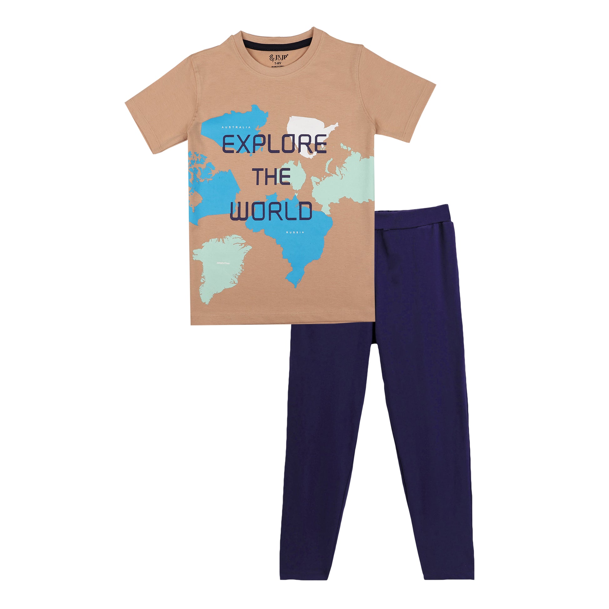 J&JP Kids Boys Printed T-shirt and Pant Set