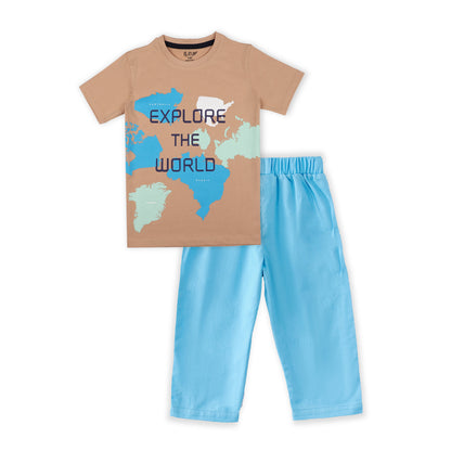 J&JP Kids Boys Printed T-shirt and Pant Set