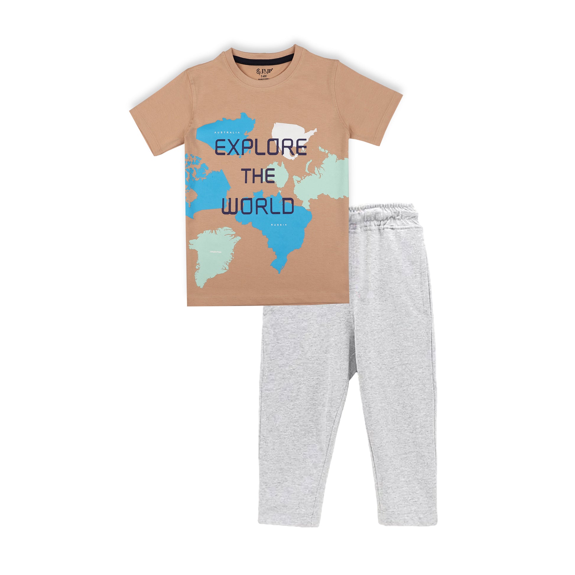 J&JP Kids Boys Printed T-shirt and Pant Set