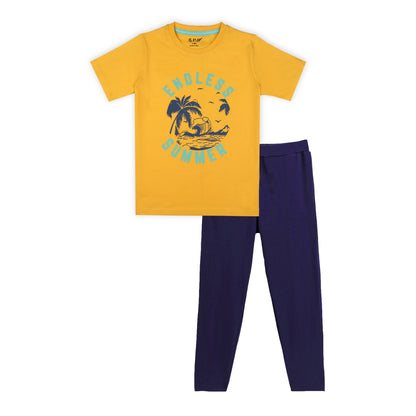 J&JP Kids Boys Printed T-shirt and Pant Set