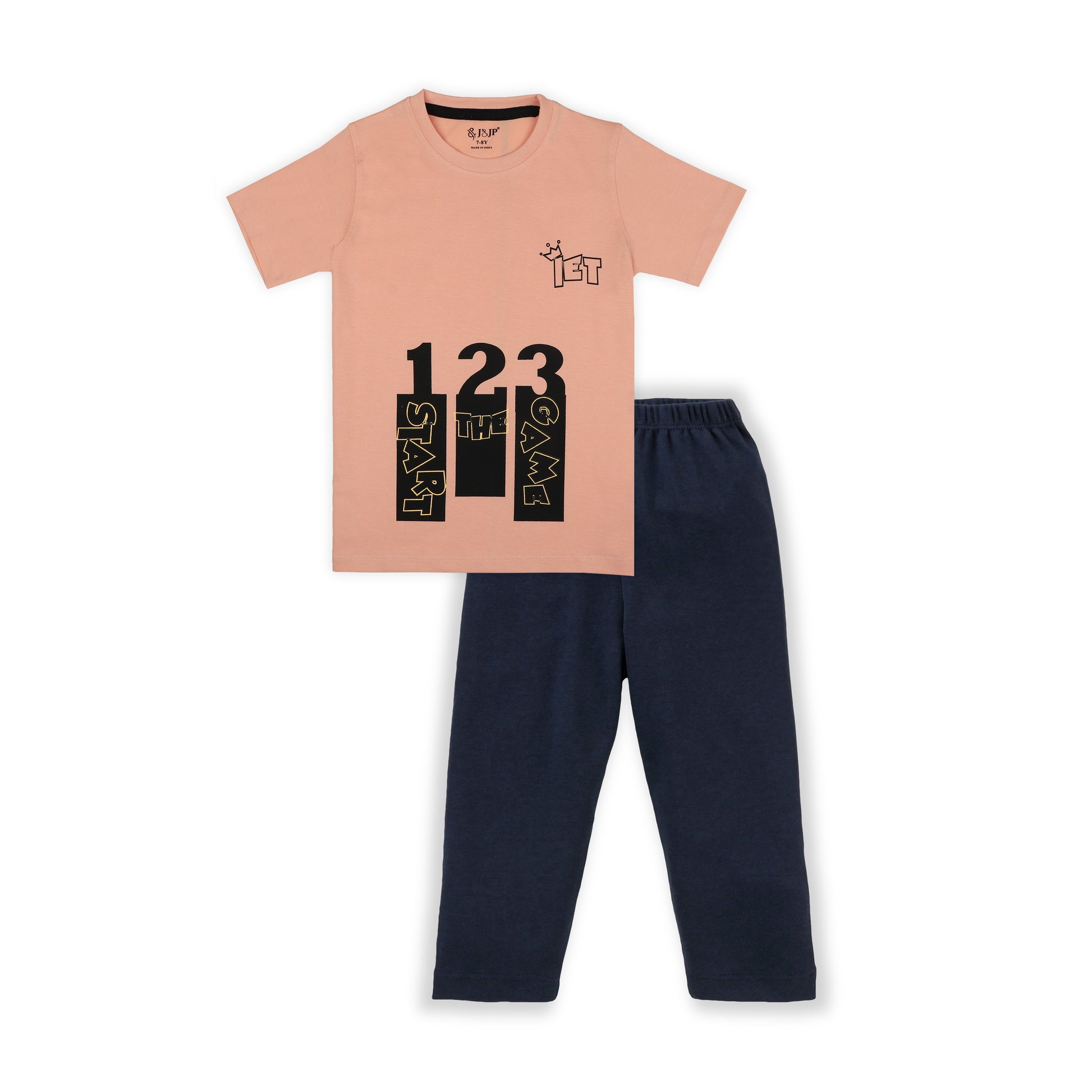 J&JP Kids Boys Printed T-shirt and Pant Set