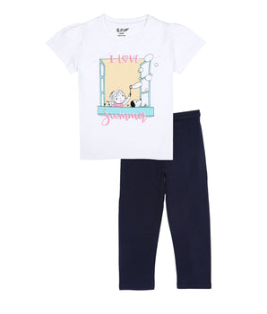 J&JP Kids Girls Printed T-shirt and Pant Set