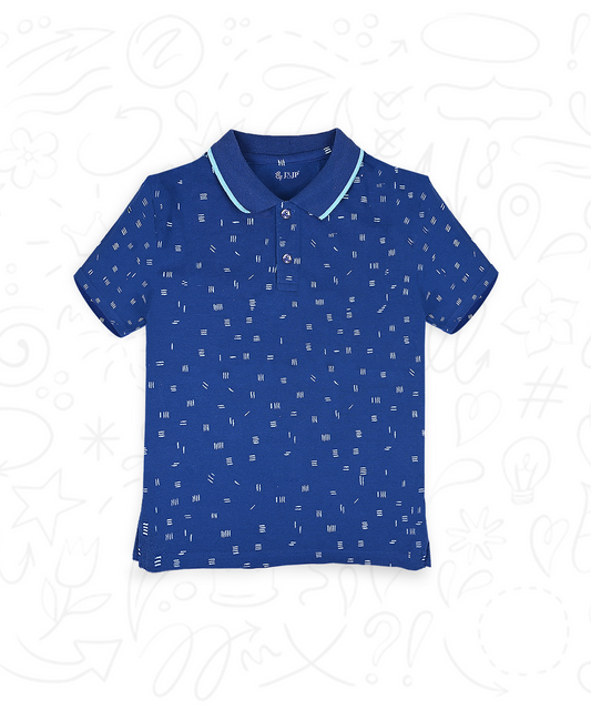 J&JP Kids Boys Printed Half Sleeve Polo T-shirt