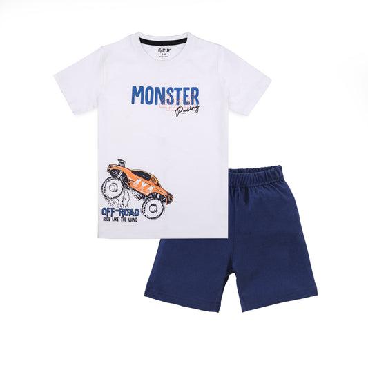 J&JP Kids Boys Printed T-shirt and Shorts Set