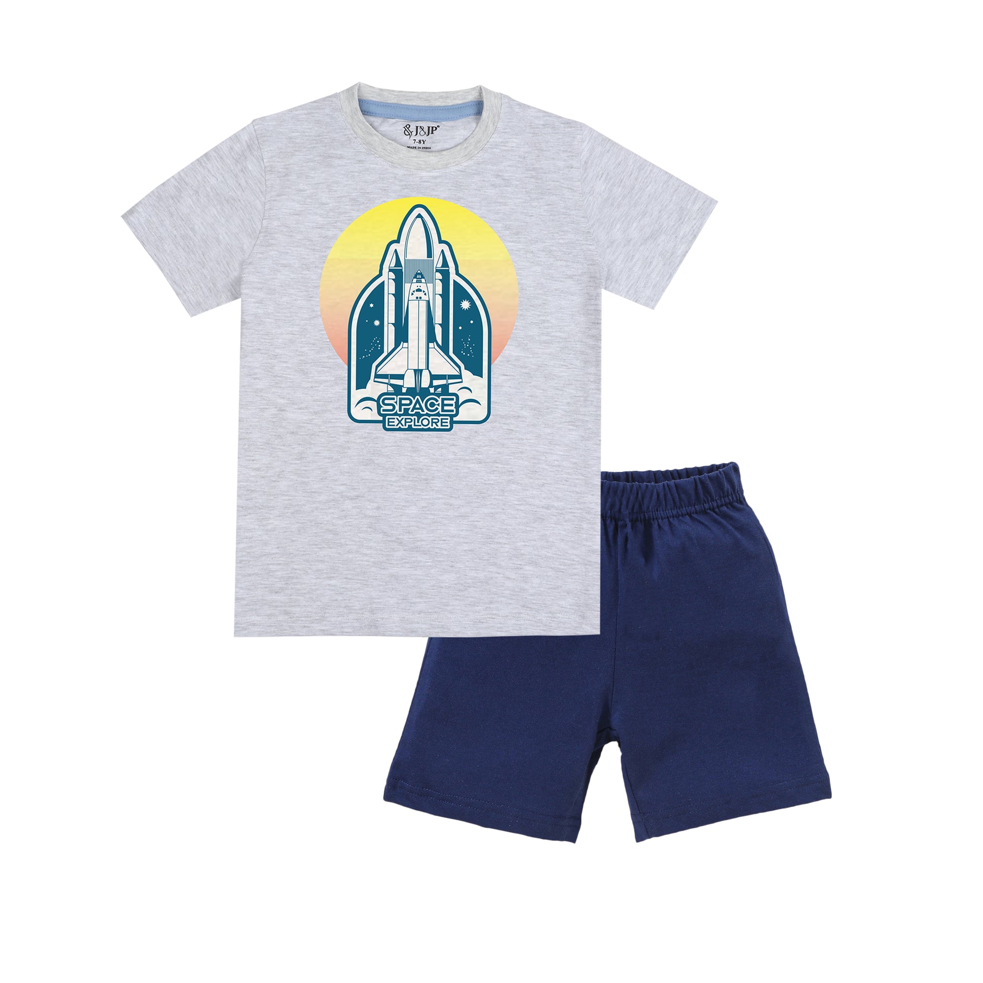 J&JP Kids Boys Printed T-shirt and Shorts Set