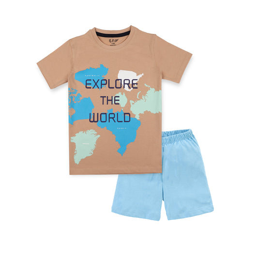 J&JP Kids Boys Printed T-shirt and Shorts Set