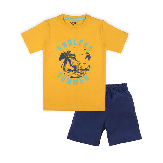 J&JP Kids Boys Printed T-shirt and Shorts Set