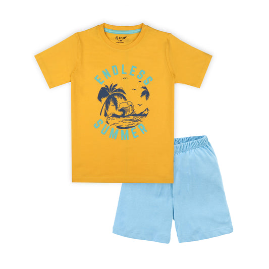 J&JP Kids Boys Printed T-shirt and Shorts Set