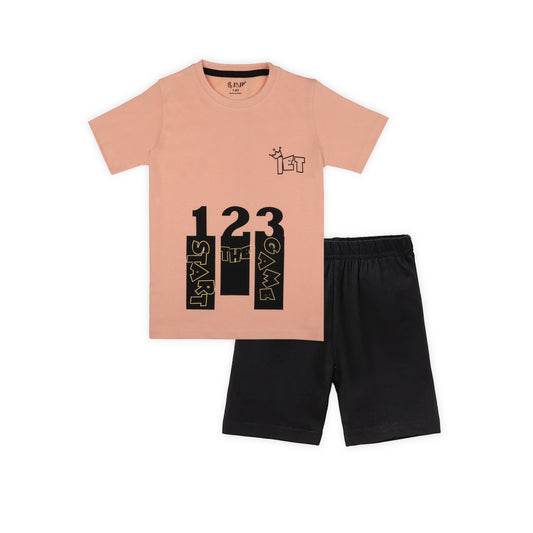 J&JP Kids Boys Printed T-shirt and Shorts Set