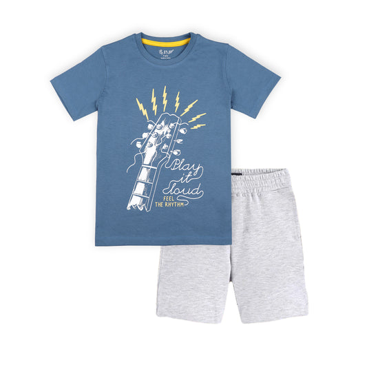 J&JP Kids Boys Printed T-shirt and Shorts Set