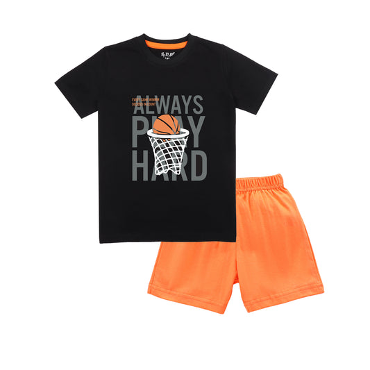 J&JP Kids Boys Printed T-shirt and Shorts Set