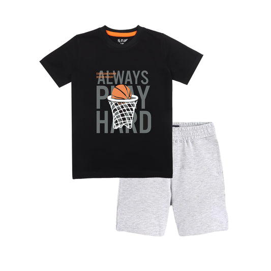 J&JP Kids Boys Printed T-shirt and Shorts Set