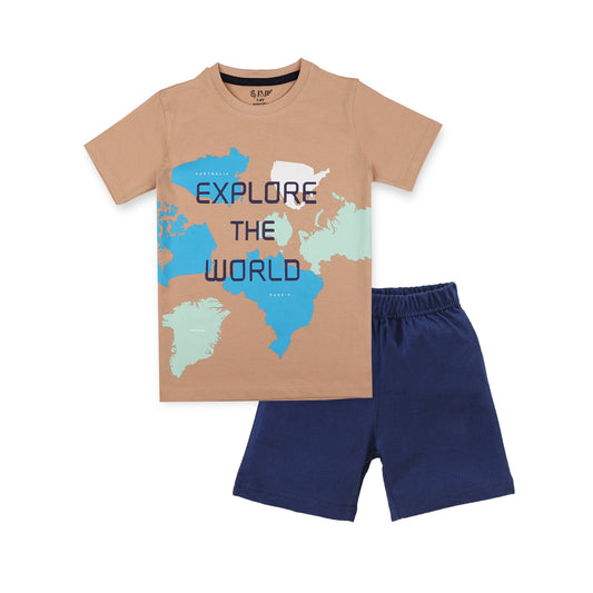 J&JP Kids Boys Printed T-shirt and Shorts Set