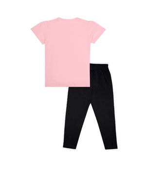 J&JP Kids Girls Printed T-shirt and Pant Set