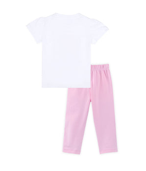 J&JP Kids Girls Printed T-shirt and Pant Set