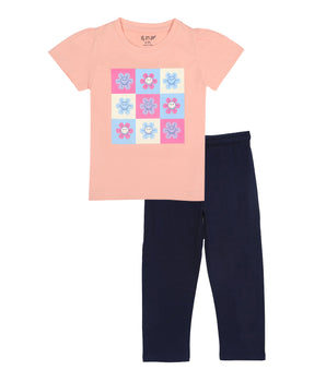 J&JP Kids Girls Printed T-shirt and Pant Set