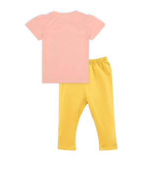 J&JP Kids Girls Printed T-shirt and Pant Set