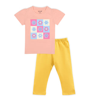 J&JP Kids Girls Printed T-shirt and Pant Set