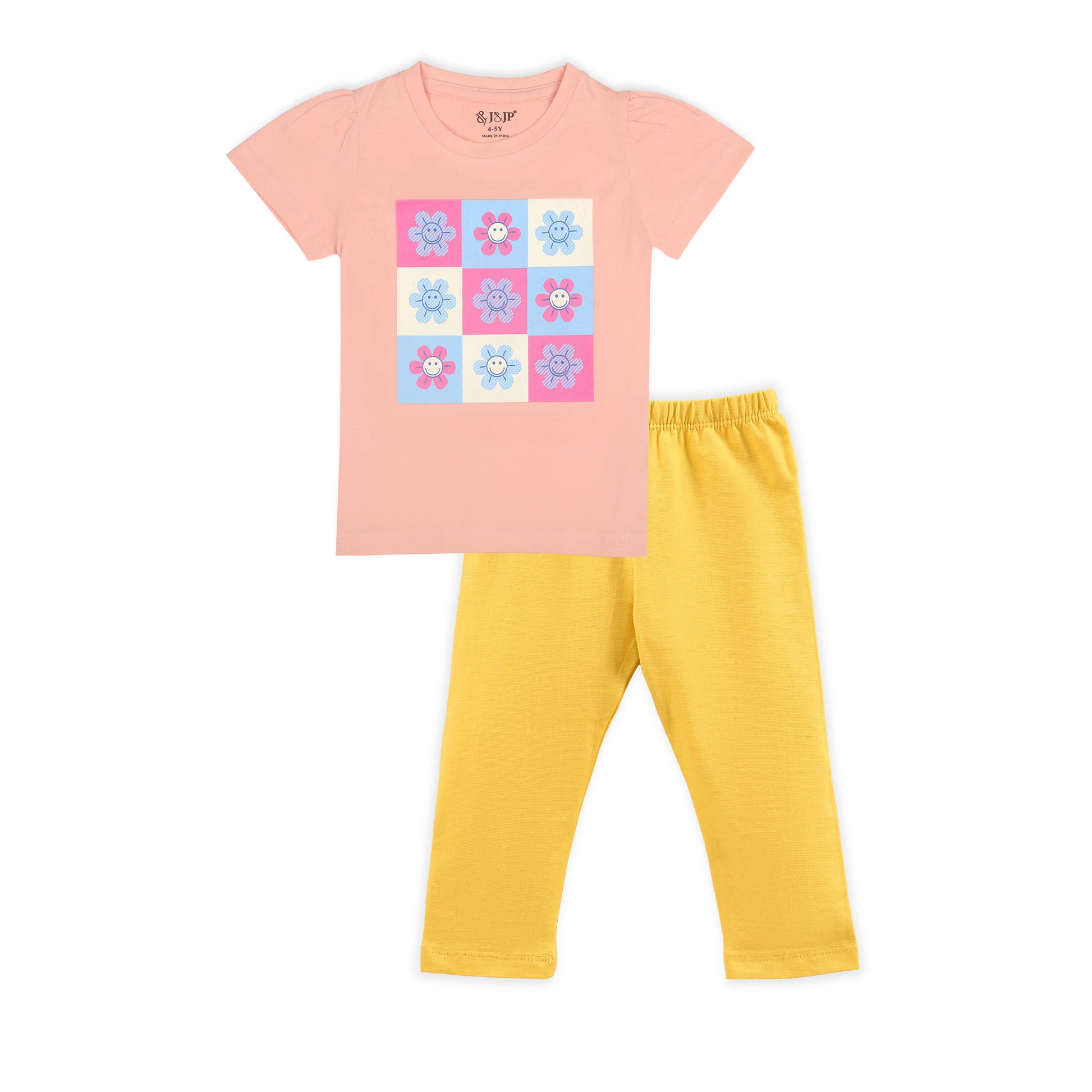 J&JP Kids Girls Printed T-shirt and Pant Set