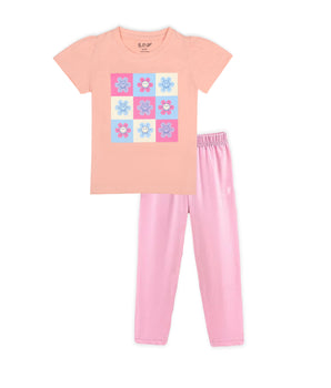 J&JP Kids Girls Printed T-shirt and Pant Set