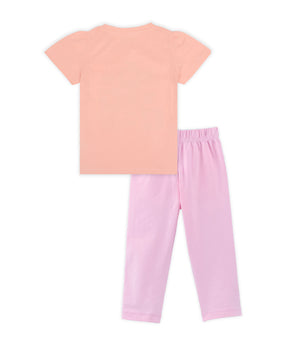 J&JP Kids Girls Printed T-shirt and Pant Set