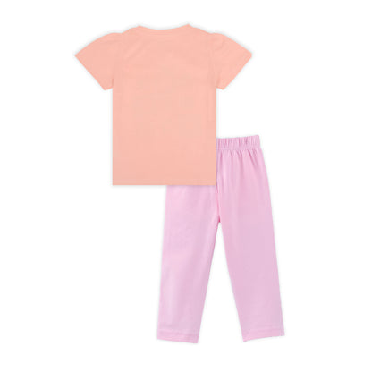 J&JP Kids Girls Printed T-shirt and Pant Set