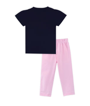 J&JP Kids Girls Printed T-shirt and Pant Set