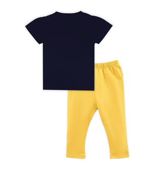 J&JP Kids Girls Printed T-shirt and Pant Set