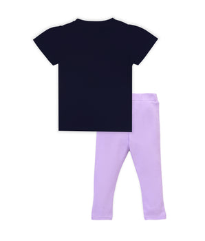 J&JP Kids Girls Printed T-shirt and Pant Set