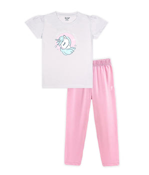 J&JP Kids Girls Printed T-shirt and Pant Set