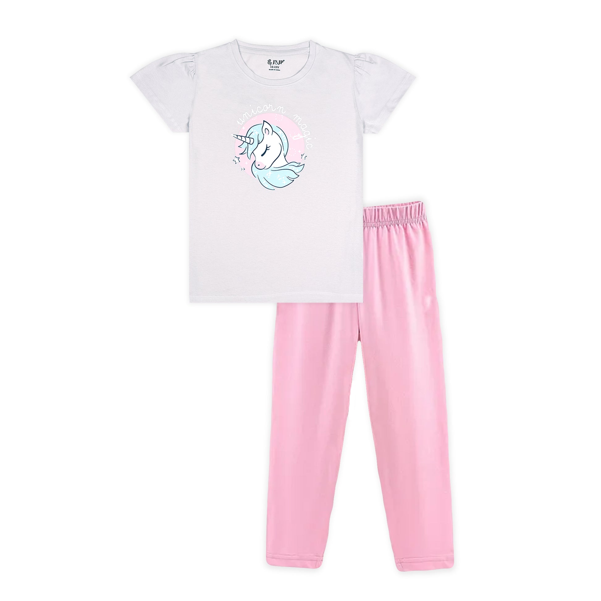 J&JP Kids Girls Printed T-shirt and Pant Set