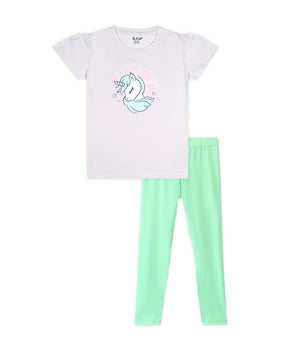 J&JP Kids Girls Printed T-shirt and Pant Set