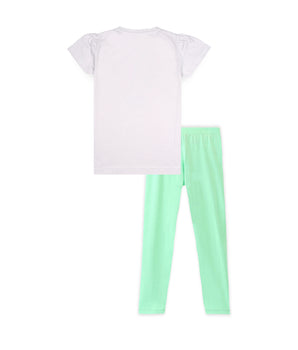 J&JP Kids Girls Printed T-shirt and Pant Set