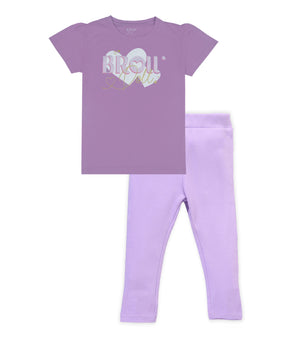 J&JP Kids Girls Printed T-shirt and Pant Set