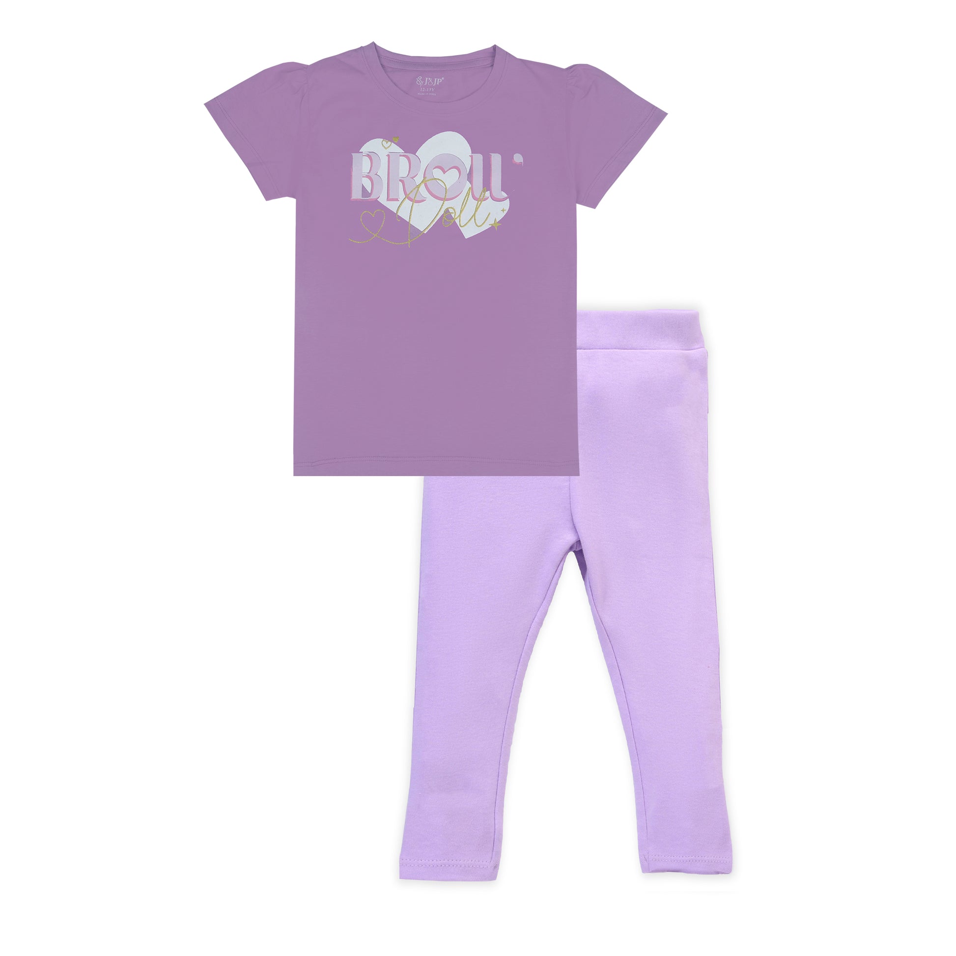 J&JP Kids Girls Printed T-shirt and Pant Set