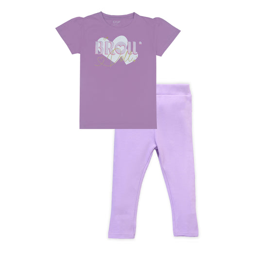 J&JP Kids Girls Printed T-shirt and Pant Set