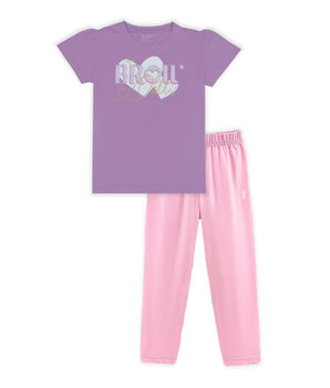 J&JP Kids Girls Printed T-shirt and Pant Set