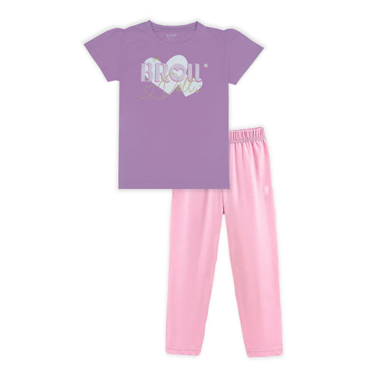 J&JP Kids Girls Printed T-shirt and Pant Set