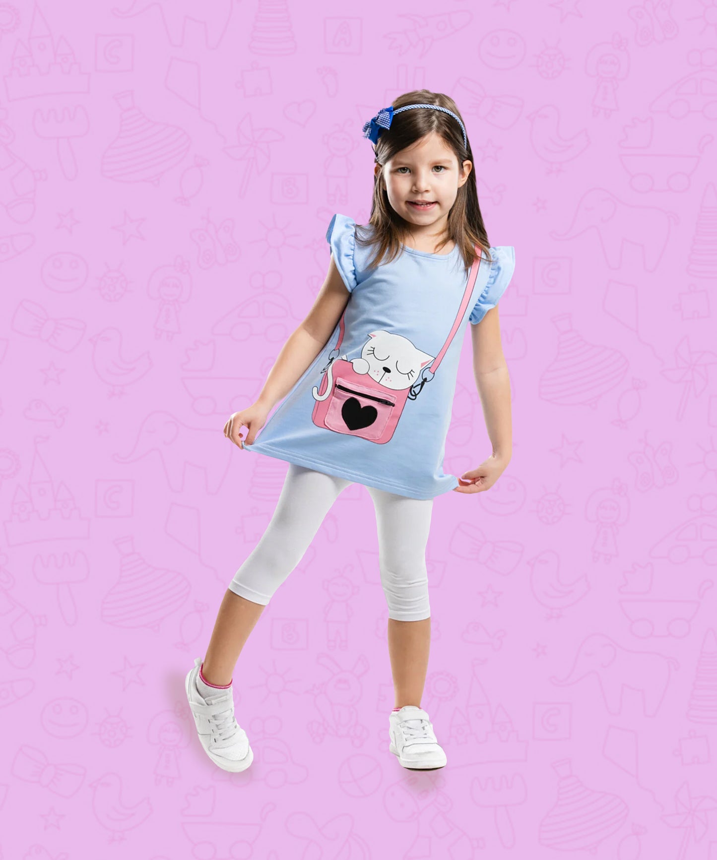 J&JP Kids Girls Printed T-shirt and Pant Set