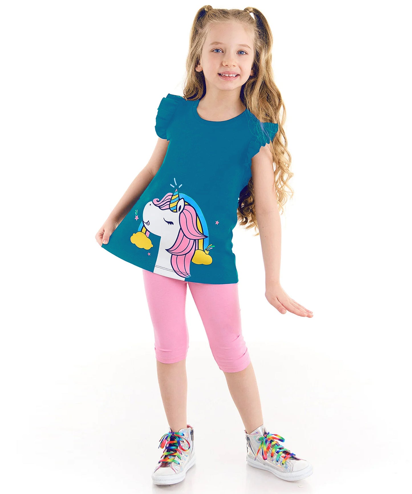 J&JP Kids Girls Printed T-shirt and Pant Set