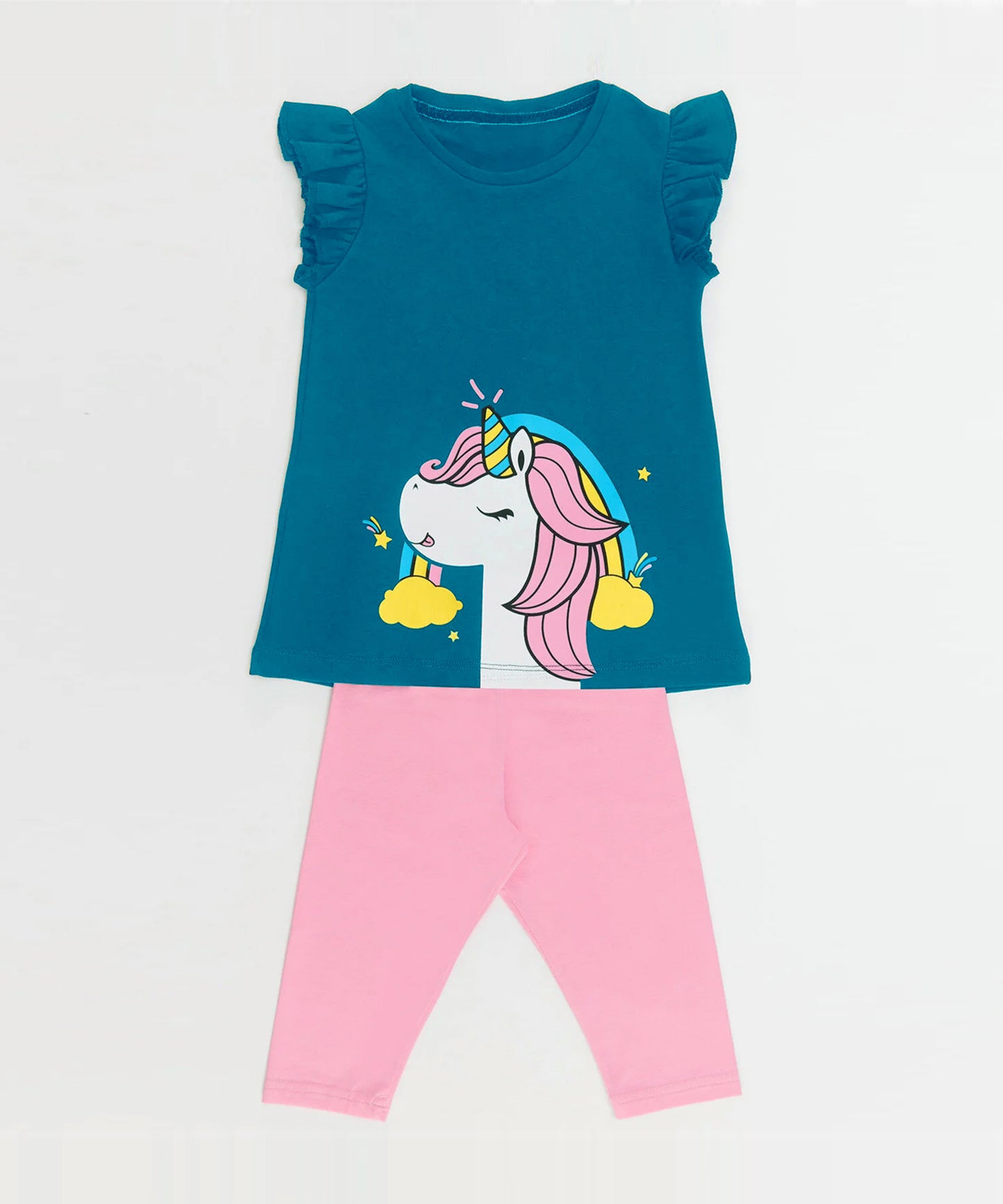 J&JP Kids Girls Printed T-shirt and Pant Set