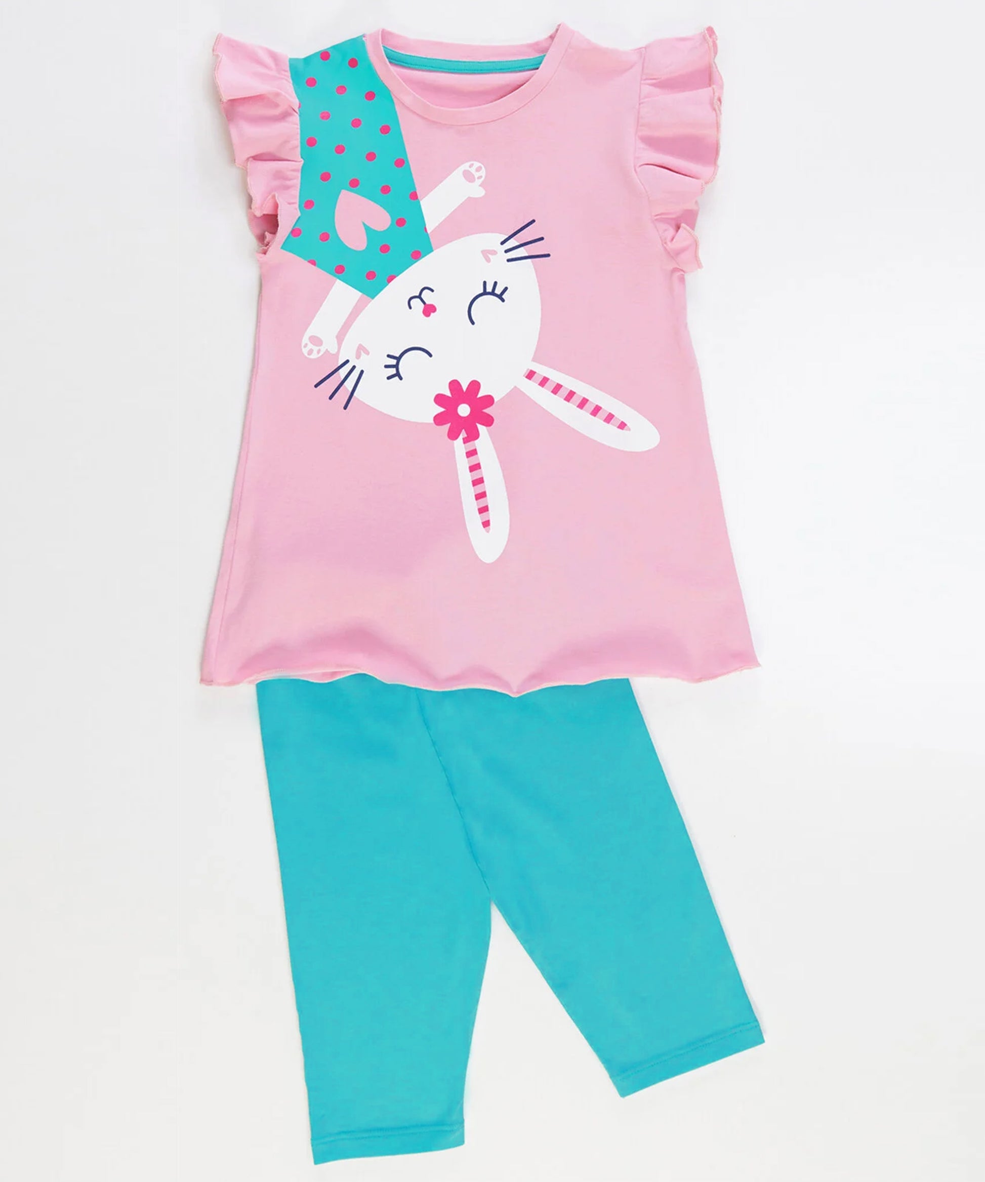 J&JP Kids Girls Printed T-shirt and Pant Set