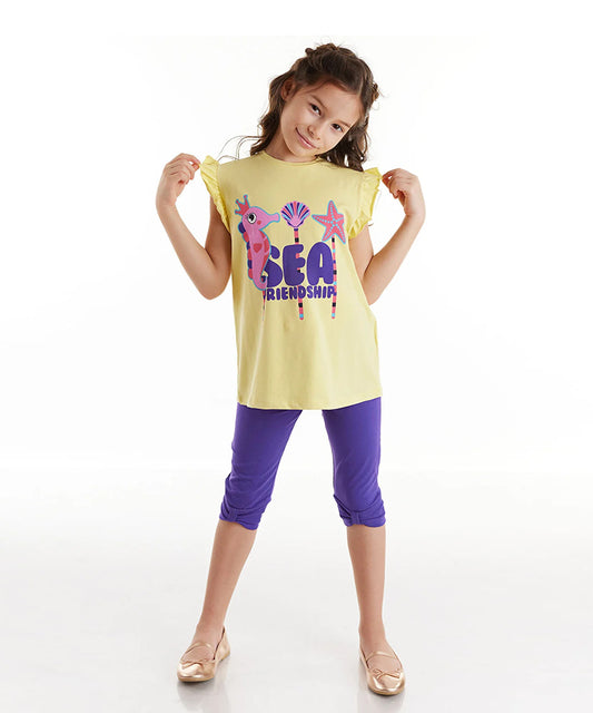 J&JP Kids Girls Printed T-shirt and Pant Set