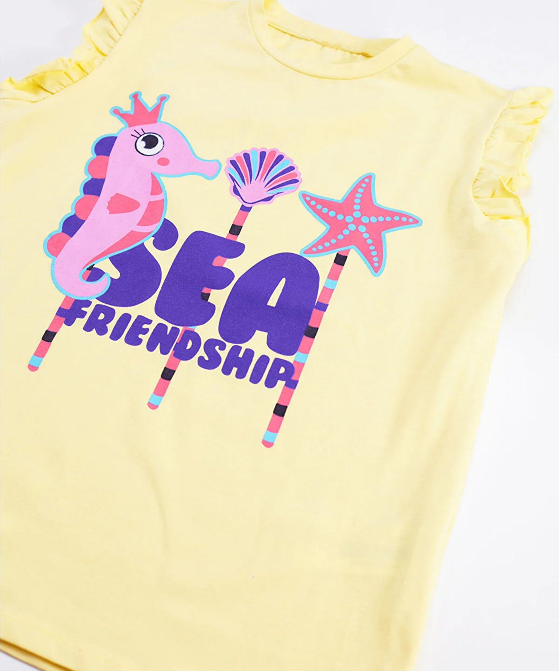 J&JP Kids Girls Printed T-shirt and Pant Set