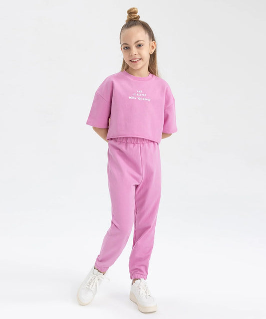 J&JP Kids Girls Stylish Crop top and Pant Set