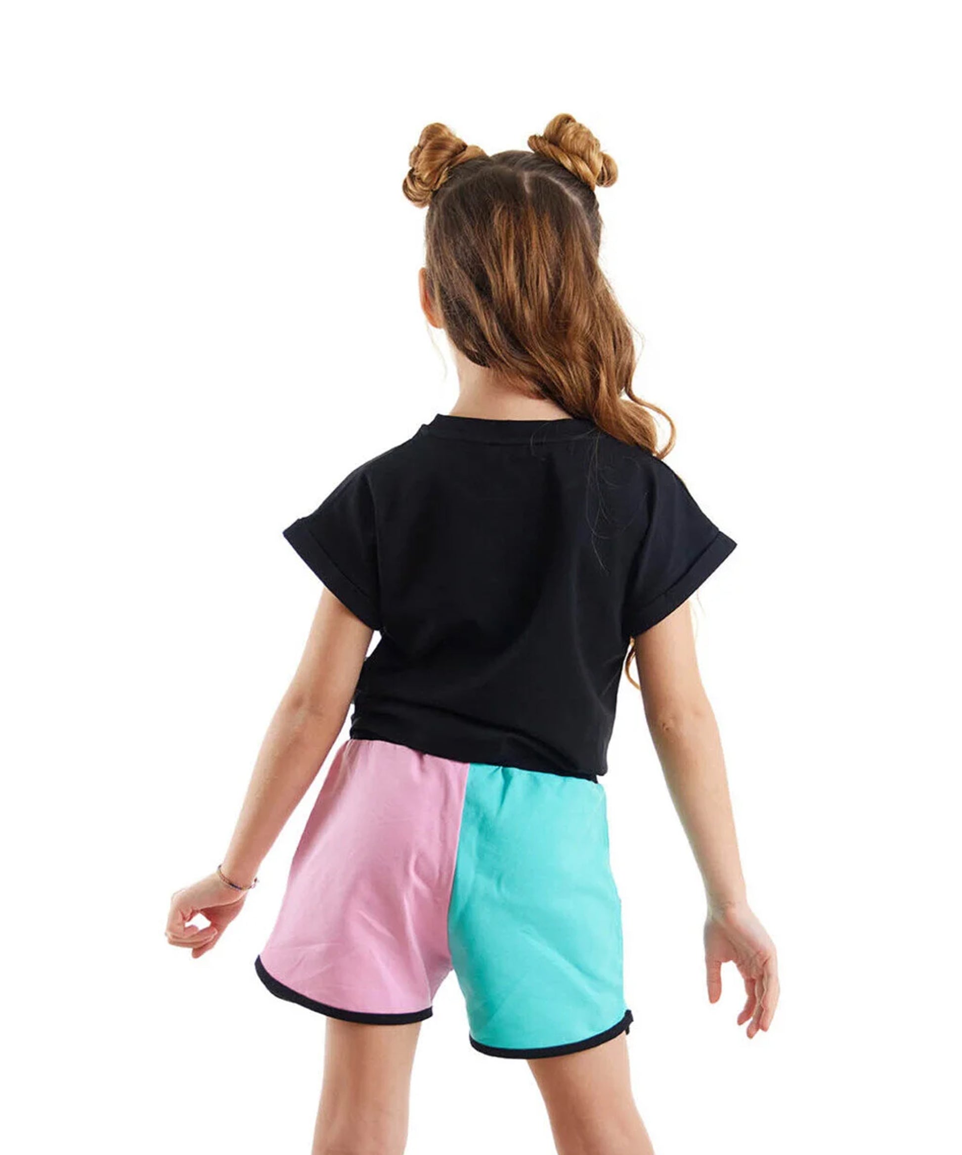 J&JP Kids Girls Multi Colour T-shirt and Shorts Set