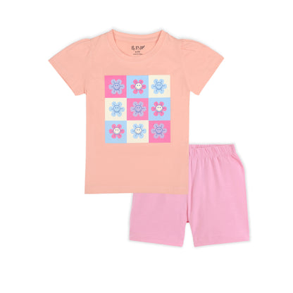 J&JP Kids Girls Printed T-shirt and Shorts Set