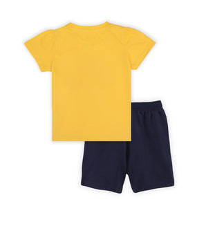 J&JP Kids Girls  Printed T-shirt and Shorts Set