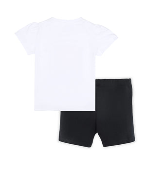 J&JP Kids Girls  Printed T-shirt and Shorts Set